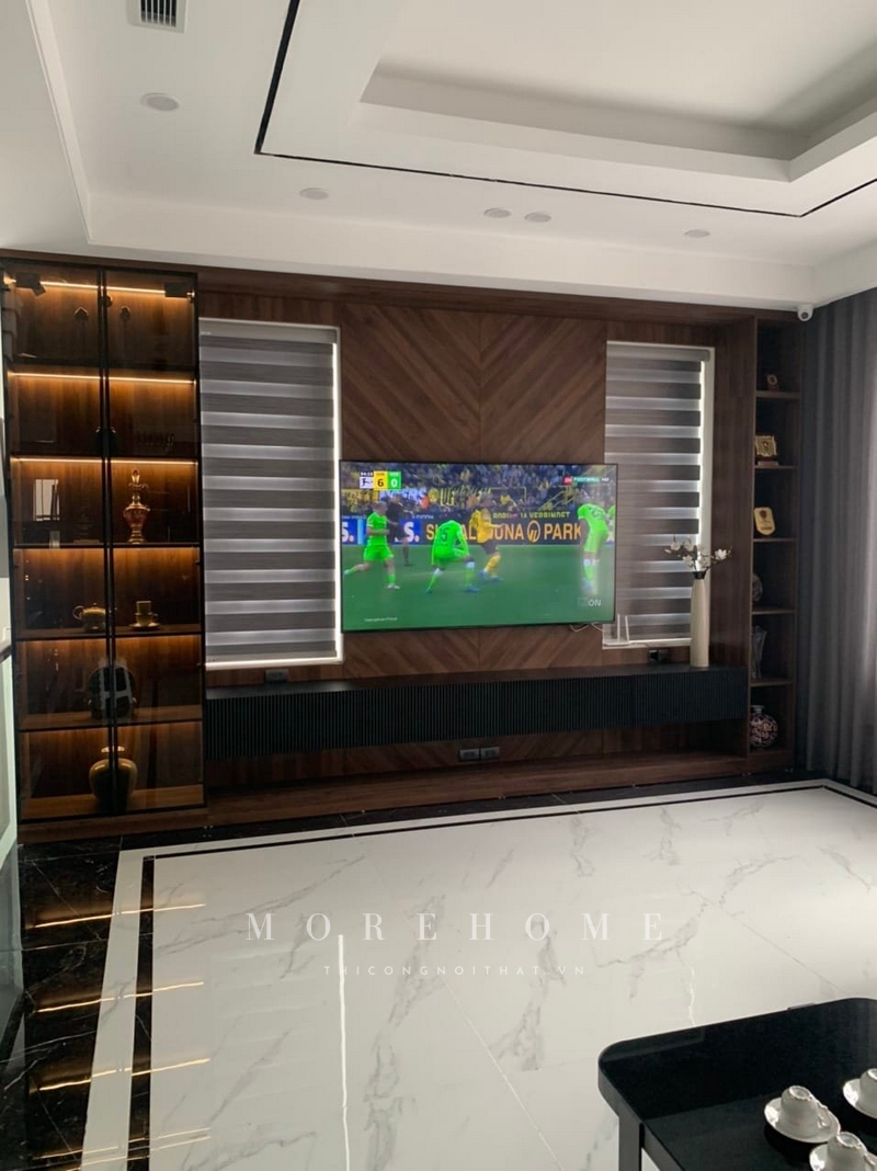 Việc thi công kệ tivi treo tường để tạo nên sự đẹp và thẩm mỹ cho không gian.